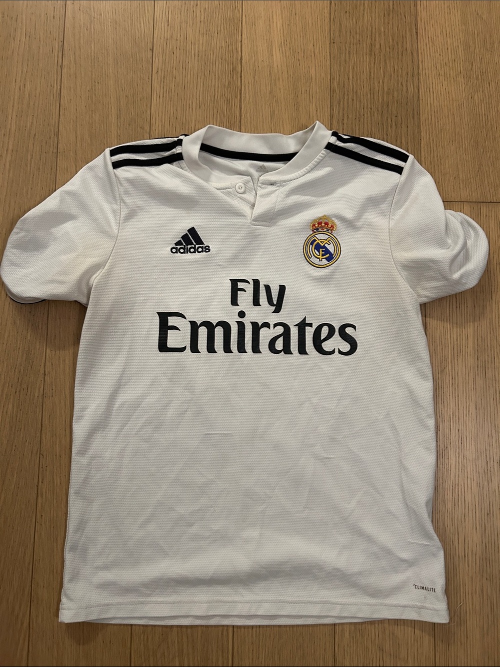 adidas White and Black Real Madrid Kids Jersey